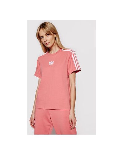 Voľné priliehavé tričko Adidas ružová