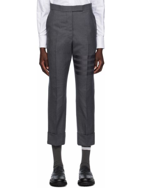 Серые брюки с 4 полосками Thom Browne, Dark grey