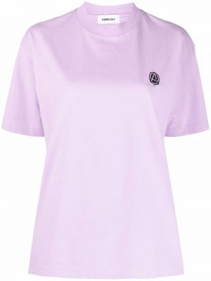 Bavlnené tričko s výšivkou Ambush fialová