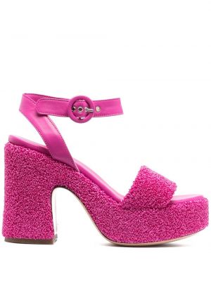 Kožené sandály Agl růžové