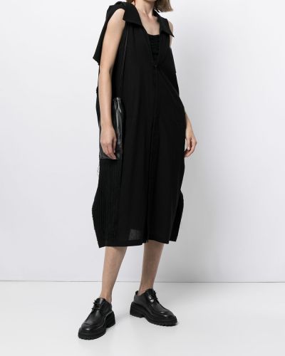 Vestido de noche drapeado Yohji Yamamoto negro