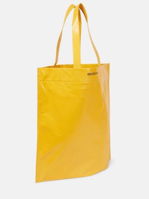 Kožna shopper torbica Balenciaga žuta