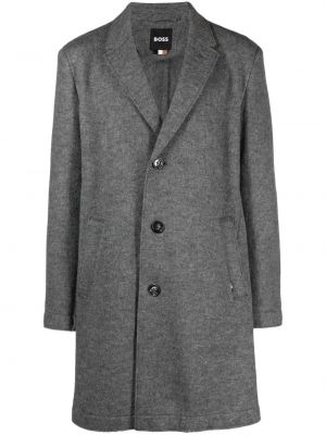 Vlněný kabát Boss šedý