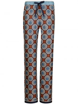 Pantaloni de mătase cu imagine cu imprimeu geometric Dolce & Gabbana