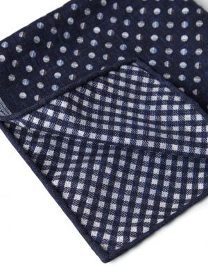 Cravate en soie à motif géométrique avec poches Brunello Cucinelli bleu