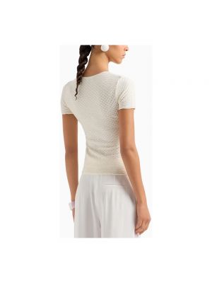 Camisa manga corta de tejido jacquard Emporio Armani blanco
