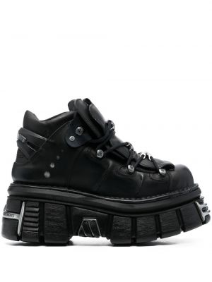 Nėriniuotos auliniai batai su raišteliais chunky Vetements juoda