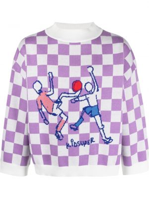 Кариран пуловер Kidsuper