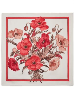 Fular de mătase cu model floral cu imagine Ferragamo