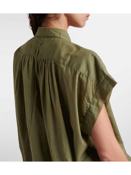 Βαμβακερή μπλούζα Nili Lotan πράσινο