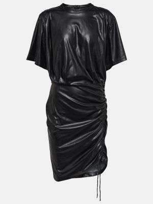 Mini vestido de cuero de cuero sintético Marant Etoile negro