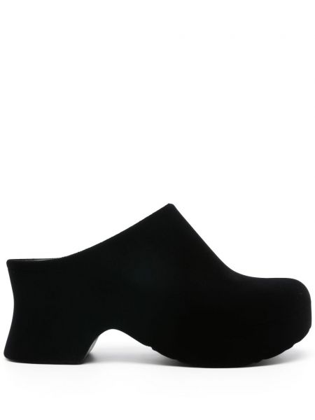 Papuci tip mules de catifea Loewe negru