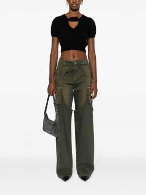Straight fit džíny s přezkou Blumarine zelené