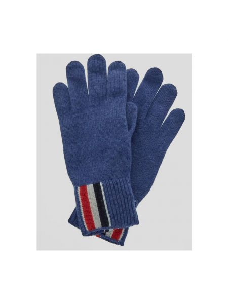 Rękawiczki wełniane Thom Browne niebieskie