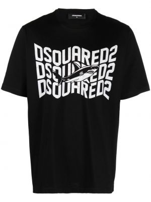 T-shirt con stampa Dsquared2 nero