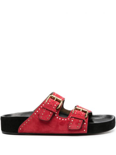 Sandale din piele de căprioară Isabel Marant roșu
