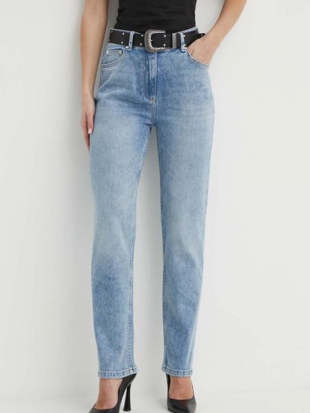 Traperice visoki struk Moschino Jeans plava