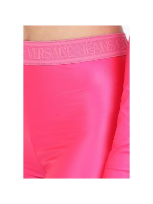 Leggings de tejido jacquard Versace Jeans Couture rosa