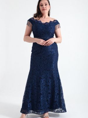 Вечернее платье с бисером Lafaba синее