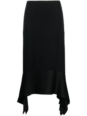 Ασύμμετρη midi φούστα από κρεπ Toteme μαύρο