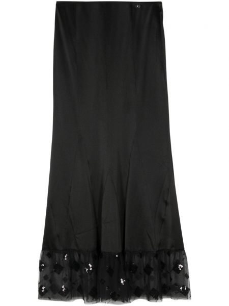 Мрежеста копринена пола Chanel Pre-owned черно