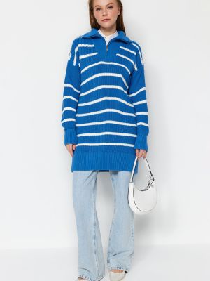 Svītrainas džemperis Trendyol zils