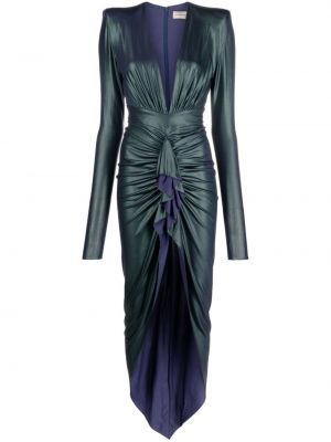 Ασύμμετρη βραδινό φόρεμα από ζέρσεϋ ντραπέ Alexandre Vauthier πράσινο