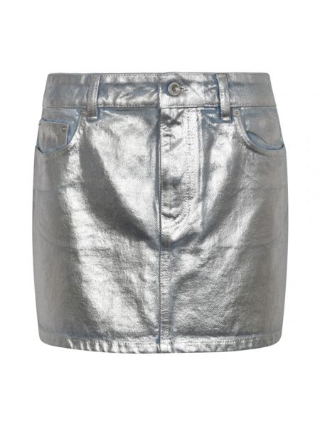 Spódnica jeansowa Paco Rabanne srebrna