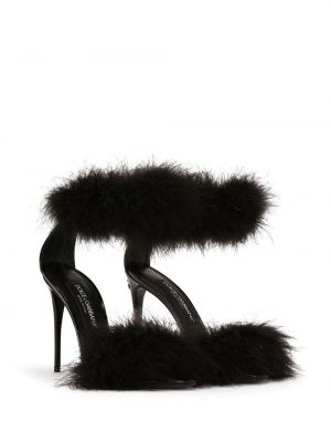 Sandały w piórka Dolce And Gabbana czarne