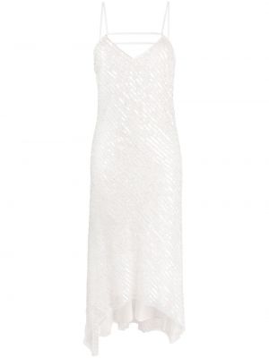 Асиметрична коктейлна рокля с пайети Patrizia Pepe бяло