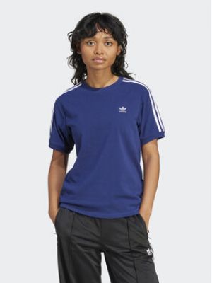 T-shirt à rayures Adidas bleu