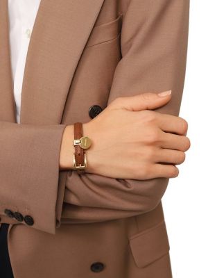 Кожаный браслет Prada коричневый