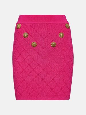 Mini sukně Balmain růžové