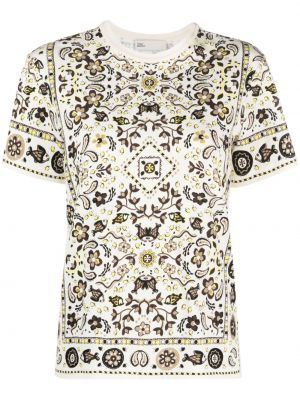 Bavlnené tričko s potlačou s paisley vzorom Tory Burch