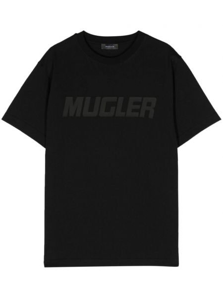 Βαμβακερή μπλούζα Mugler μαύρο