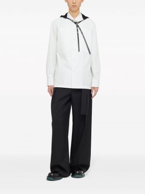 Bavlněná košile s kapsami Jil Sander bílá