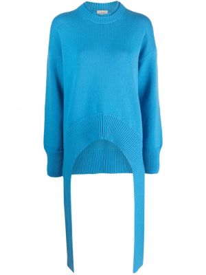 Кашмирен вълнен пуловер с кръгло деколте Mrz синьо