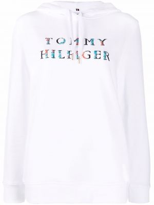 Brodert hettegenser Tommy Hilfiger hvit