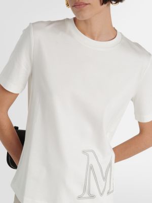 Βαμβακερή μπλούζα Max Mara λευκό