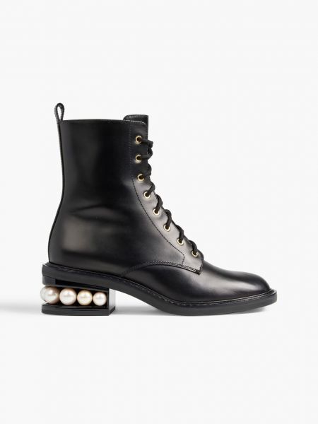 Кожаные армейские ботинки Casati с декором Nicholas Kirkwood черный