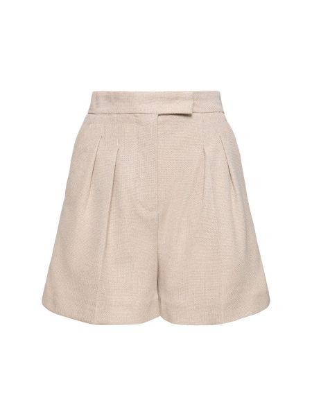 Shorts en coton en jersey plissées Max Mara beige
