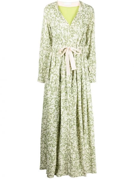 Vestido de flores con estampado Jonathan Simkhai verde