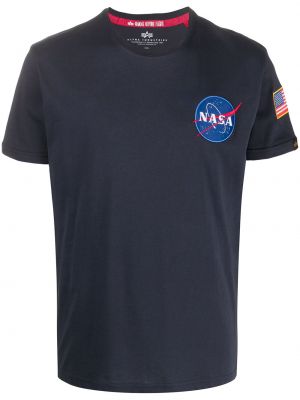 T-shirt mit print Alpha Industries blau