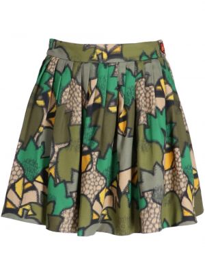 Plisirana mini suknja s printom s camo uzorkom Kenzo zelena