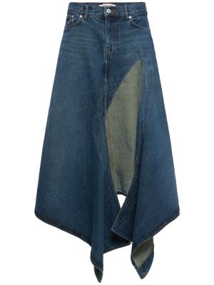 Asimetriškas džinsinis sijonas Y Project mėlyna