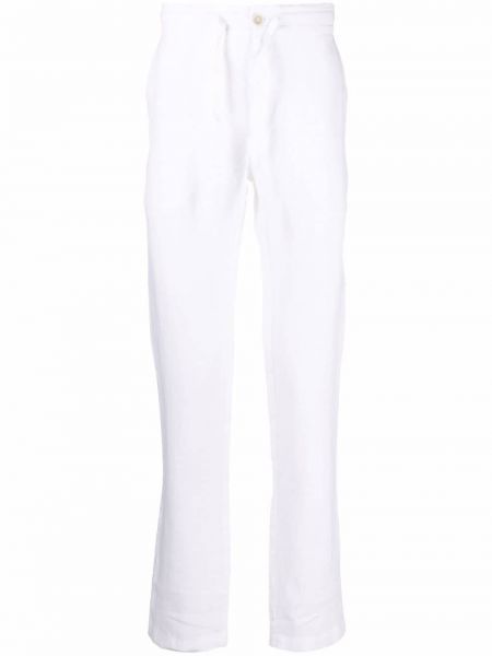 Pantalones rectos de lino 120% Lino blanco