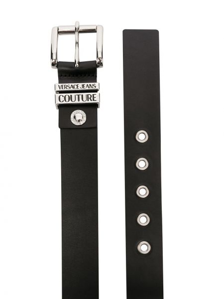Cinturón con bordado con hebilla Versace Jeans Couture negro