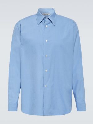 Bavlnená košeľa Auralee modrá