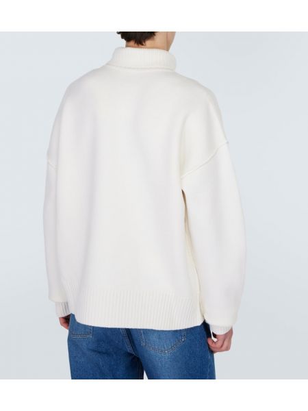 Jersey cuello alto de lana con cuello alto de tela jersey Ami Paris