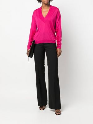 Strick pullover mit v-ausschnitt Tom Ford pink